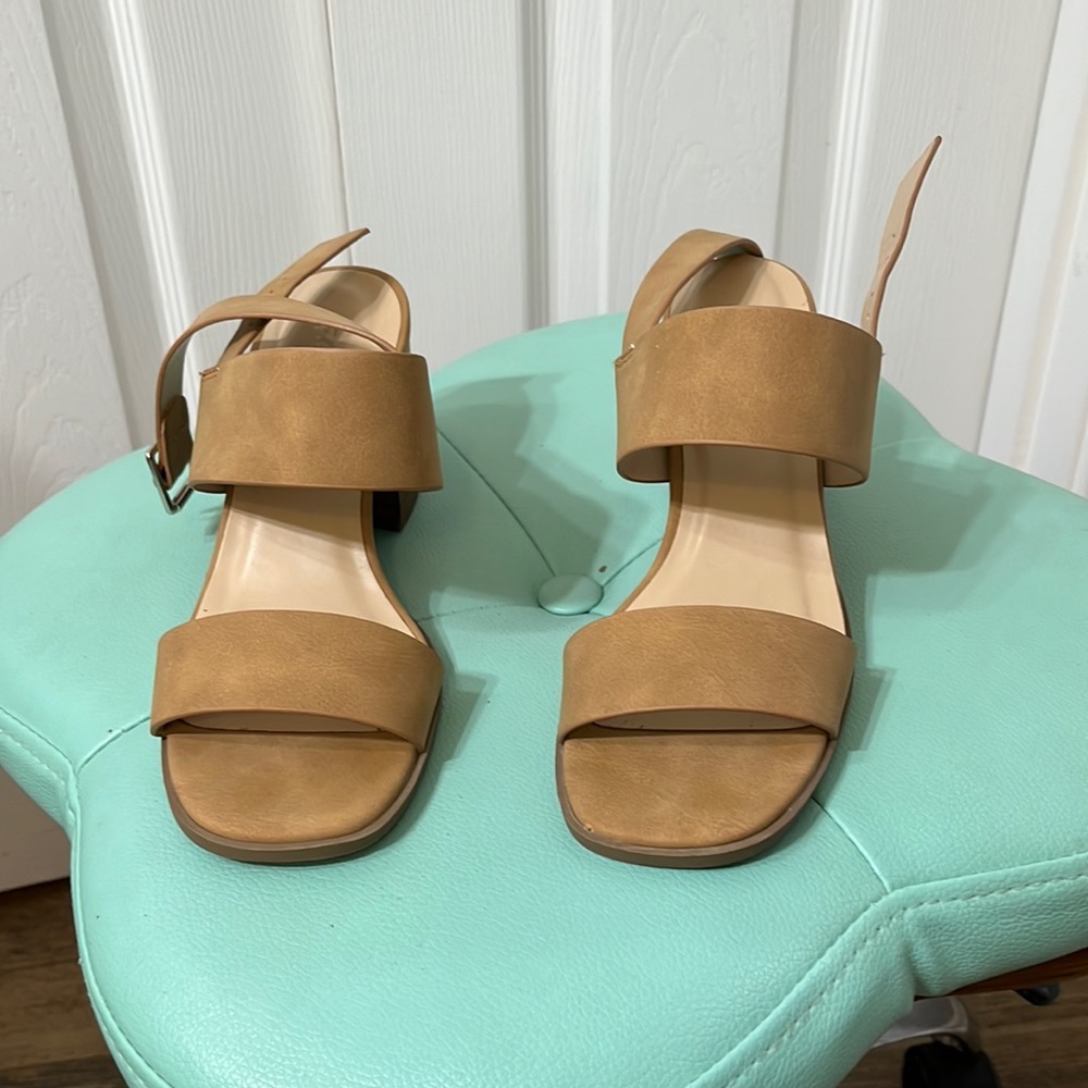 Brown block heels